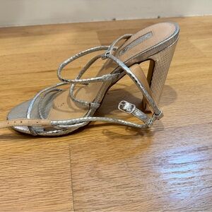 Silver Strappy High Heel Sandals